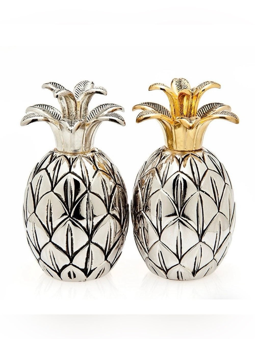 Gold & Silver Pineapple salt and pepper Set - Home Accents
